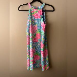 Lilly Pulitzer Blue, Pink & Green Tabby Shift Dress Blue Bunny Business XS